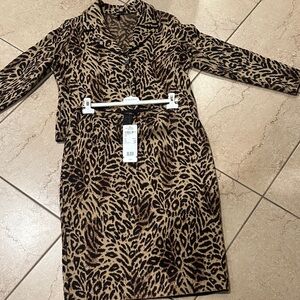 New Escada Animal Print Jacket & skirt in Brown and Black set